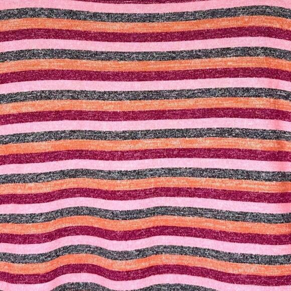 Lane Bryant Women's Boatneck Tee With Side Drawstring 26/28 Gray Pink Stripe - Picture 9 of 13